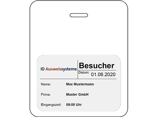 TimeControl Besucherbuch Badge farbig