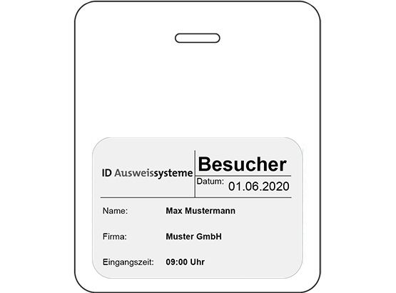 TimeControl Besucherbuch Badge einfarbig