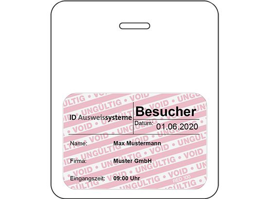 TimeControl Besucherbuch Badge einfarbig