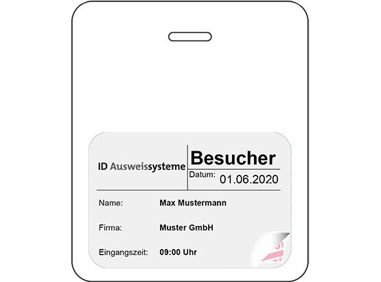 TimeControl Besucherbuch Badge einfarbig