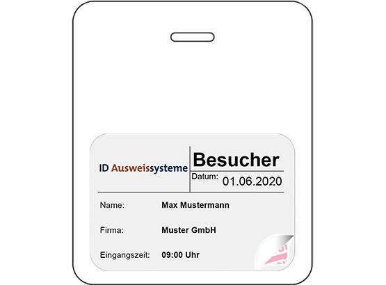 TimeControl Besucherbuch Badge farbig