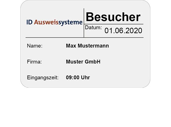 TimeControl Besucherbuch Badge Standard