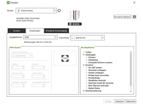 cardPresso Ausweissoftware - blanko Layout