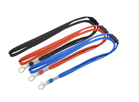 Unbedruckte Lanyards ID 22 Standard Schlauchbänder ohne Druck,  mit Karabiner