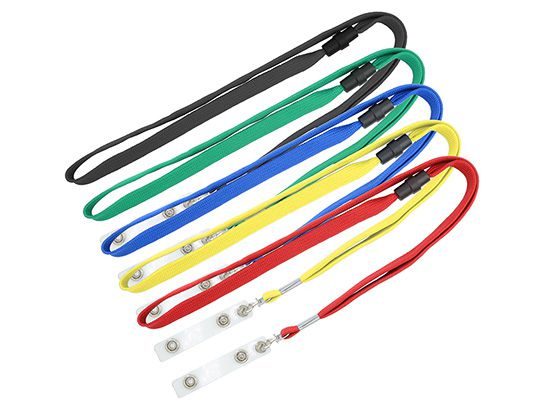 Unbedruckte Lanyards ID 24 Standard Schlauchbänder ohne Druck,  mit Lasche