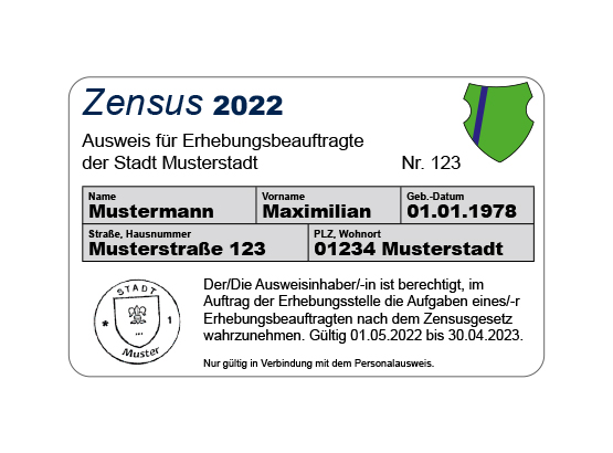 Ausweise für Erhebungsbeauftragte des Zensus 2022